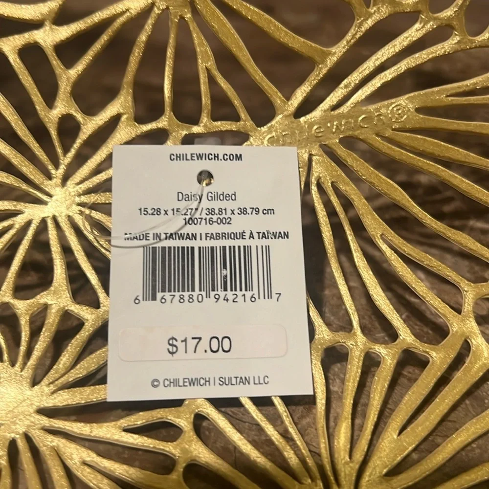 Chilewich Set/4 Daisy Gilded Placemats